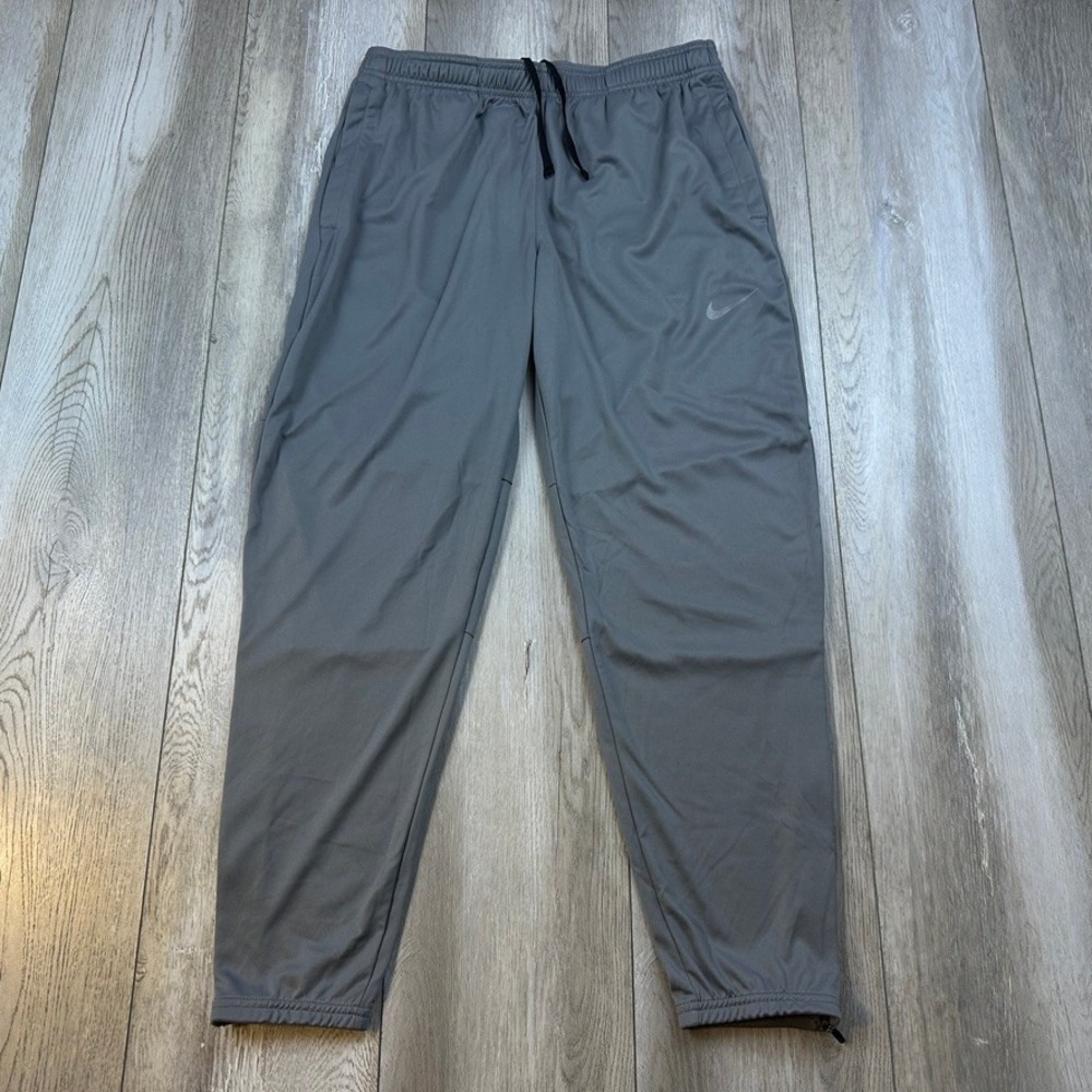 Nike Challenger Pants Mens Medium Gray Woven Running Zip Hem Dri-Fit Gym DD5003